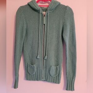 Old Navy Mint Green Hooded Zip Cardigan Sweater